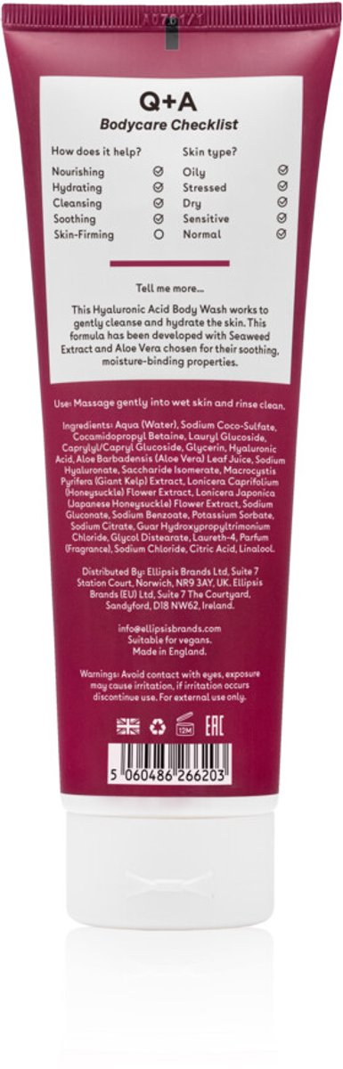 Q+A Hyaluronic Acid Body Wash - 250 ml