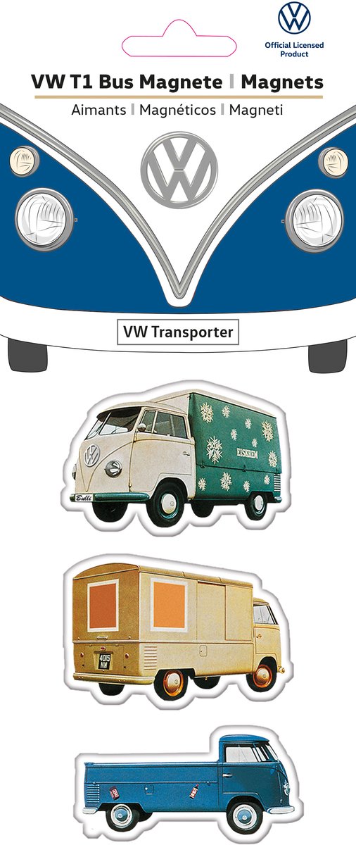 BRISA VW Collection - Volkswagen magneten, set van 3 met nostalgische VW T1 Bulli Bus-motieven, koelkastmagneet, magneten voor de koelkast, magneetbord, whiteboard, prikbord