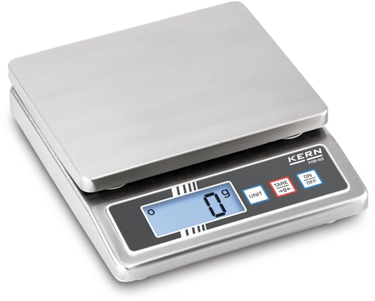 Compacte Tafelweegschaal RVS tot 5 kg met IP65 Bescherming