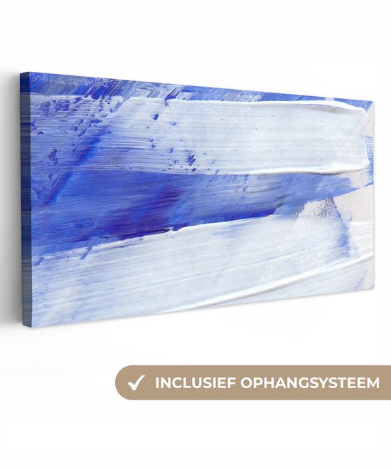 Peinture sur toile - Design - Blauw - 160x80 cm - Décoration murale