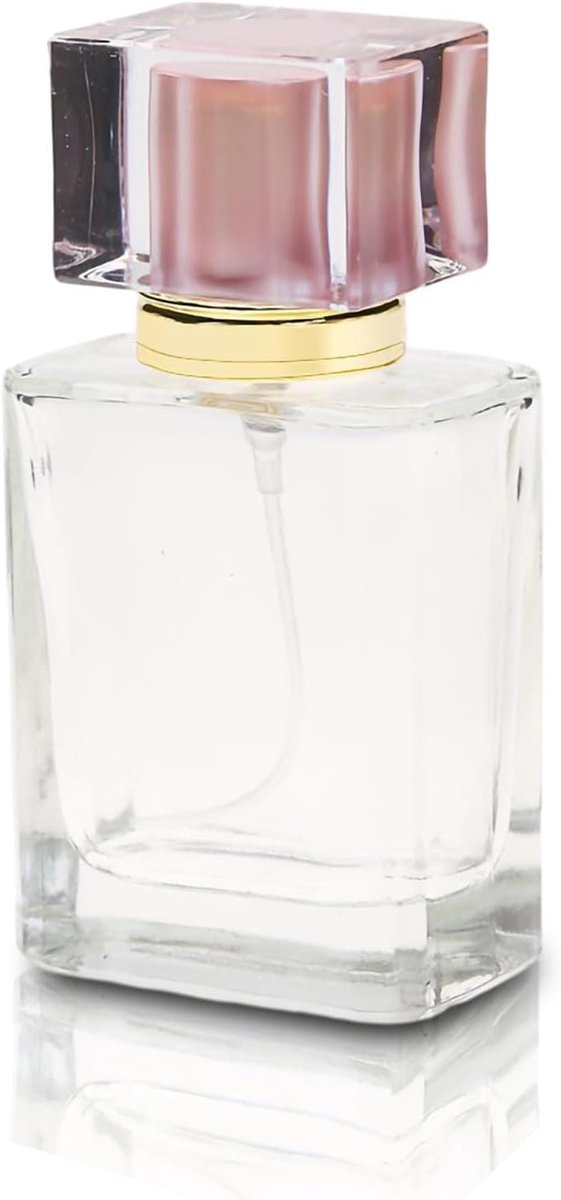 Parfumfles, hervulbare verstuiver 50 ml metalen pompfles reizen draagbaar - roze