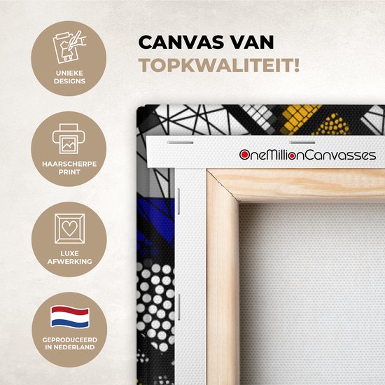 Peintures sur toile Mondrian - Glas - Oude Meesters - 80x120 cm - Décoration murale