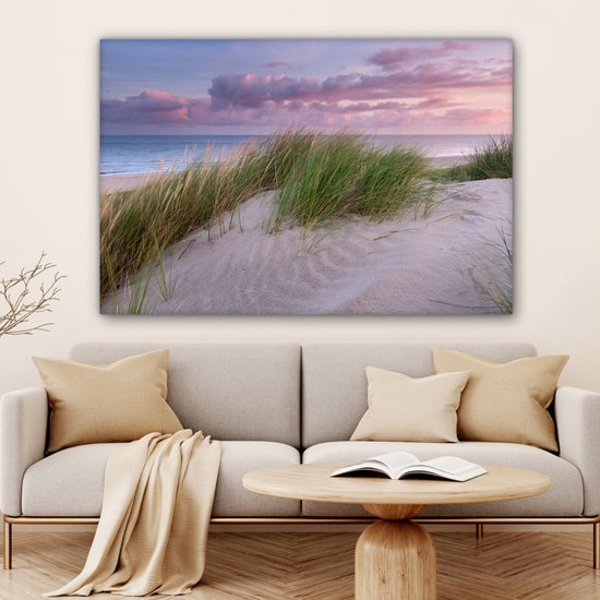 Peintures sur Toile Plage - Dune - Ciel - 150x100 cm - Décoration murale