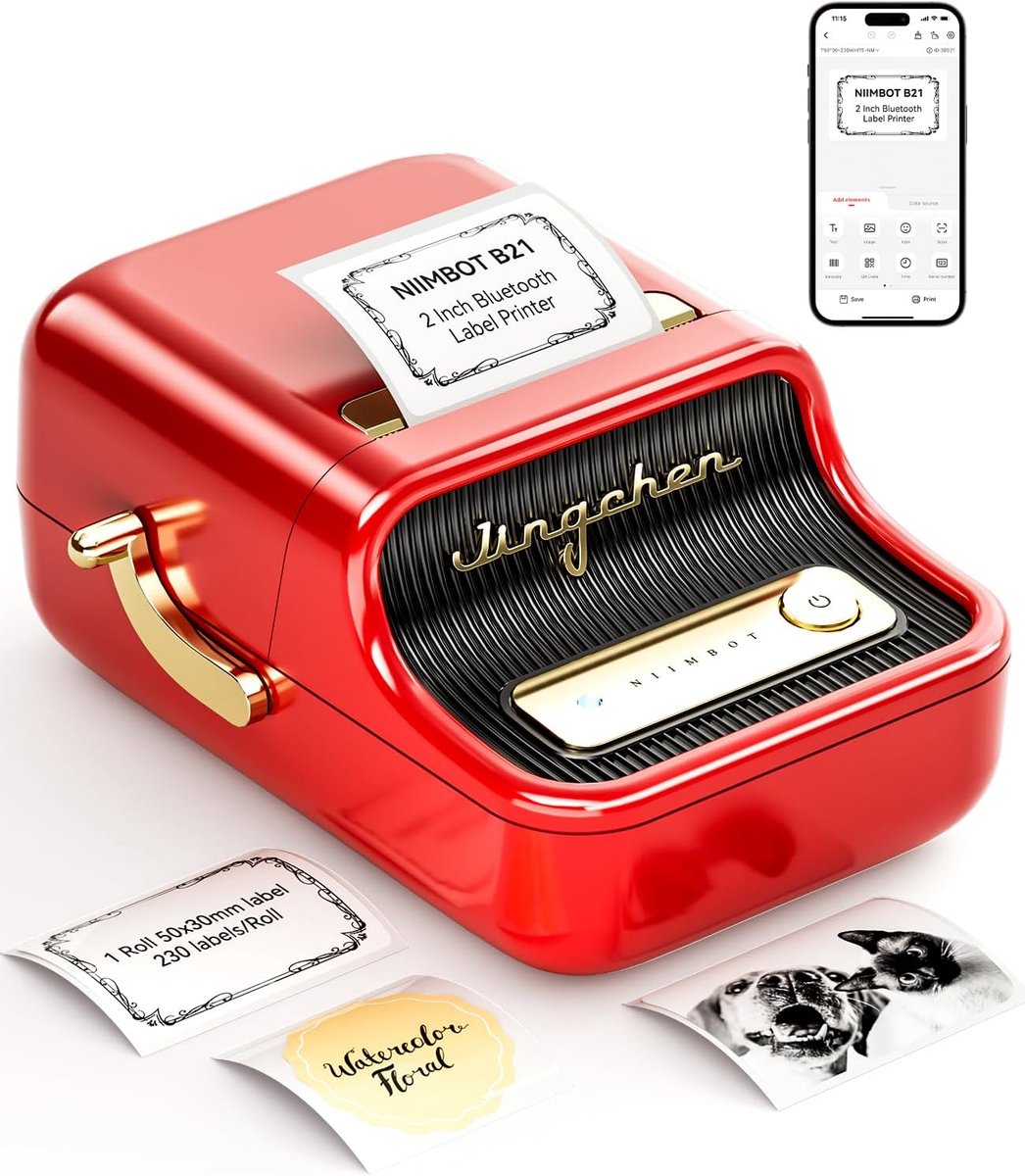 Bluetooth labelmaker voor thermisch printen, mini stickermaker voor kleding en kleine bedrijven, 20-50 mm afdrukmaat
