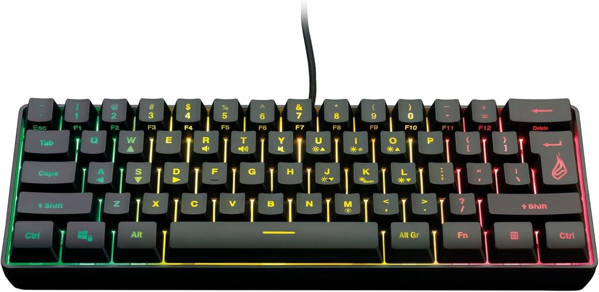Compact 60% Gaming Toetsenbord met RGB Verlichting en Anti-Ghosting