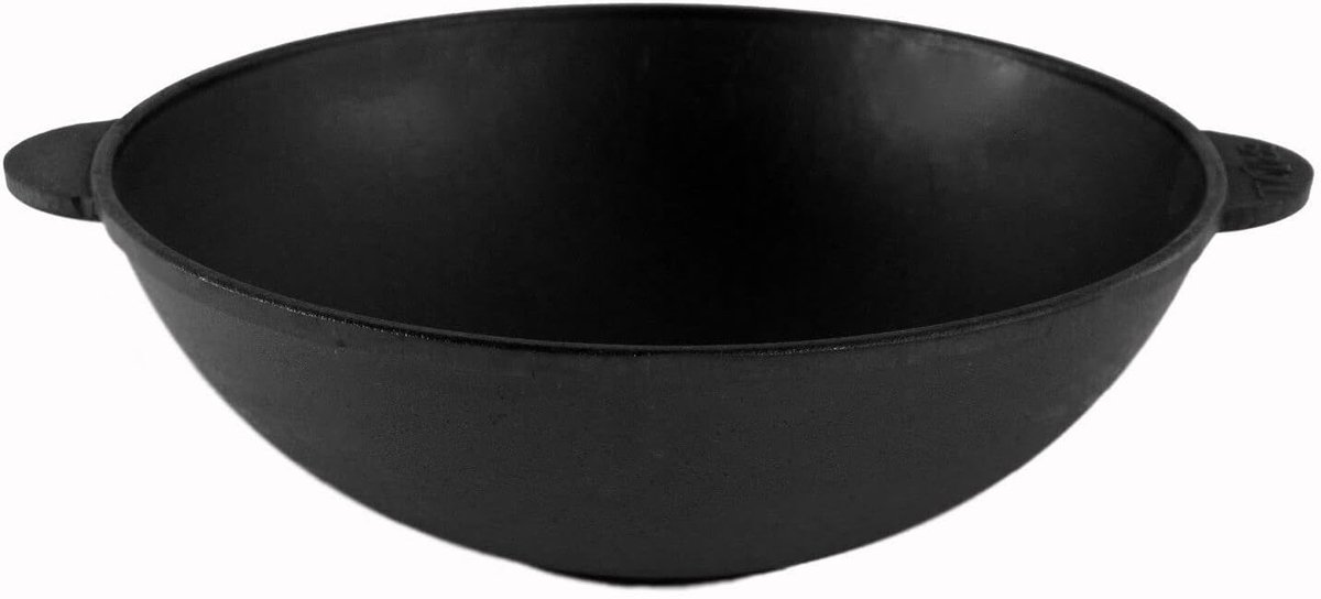 Gietijzeren Wokpan 28 cm - Duurzame Inductie Wok met 3,7 L Capaciteit