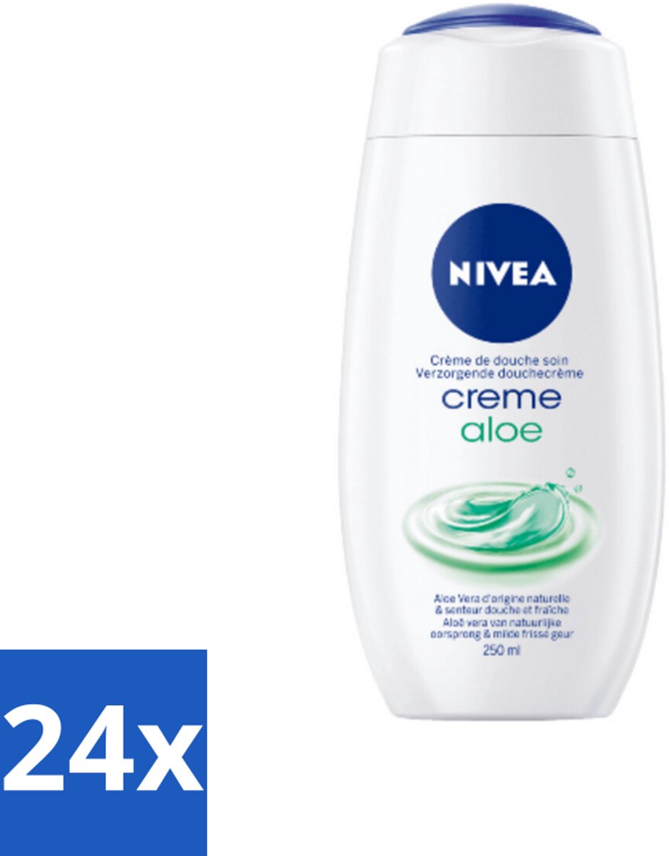 24 x NIVEA Douchecrème Aloë 250 ml - Douchegel - Aloe Vera - Hydratatie - Verzorging - Frisse Geur