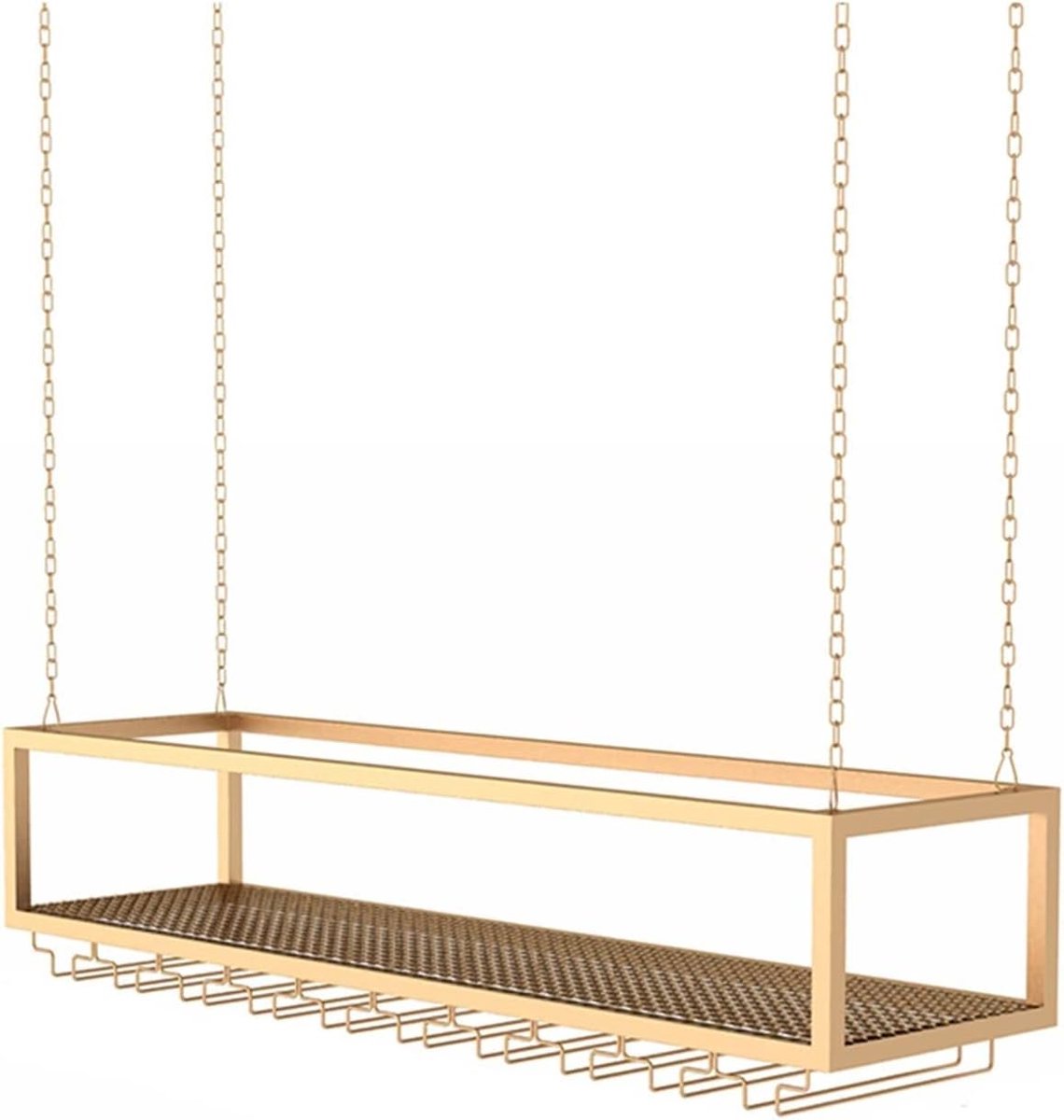 Hangend Plafondrek Wijnrek Wandrek voor Keuken en Woonkamer – Ruimtebesparend en Stijlvol – 80 x 25 x 20 cm