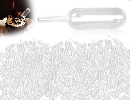 SKYPRO 100 stuks plastic pipetten 4ml cupcake pipetten transfer knijp druppelaar geschikt voor chocolade cupcakes aardbeien ijs - persvormig