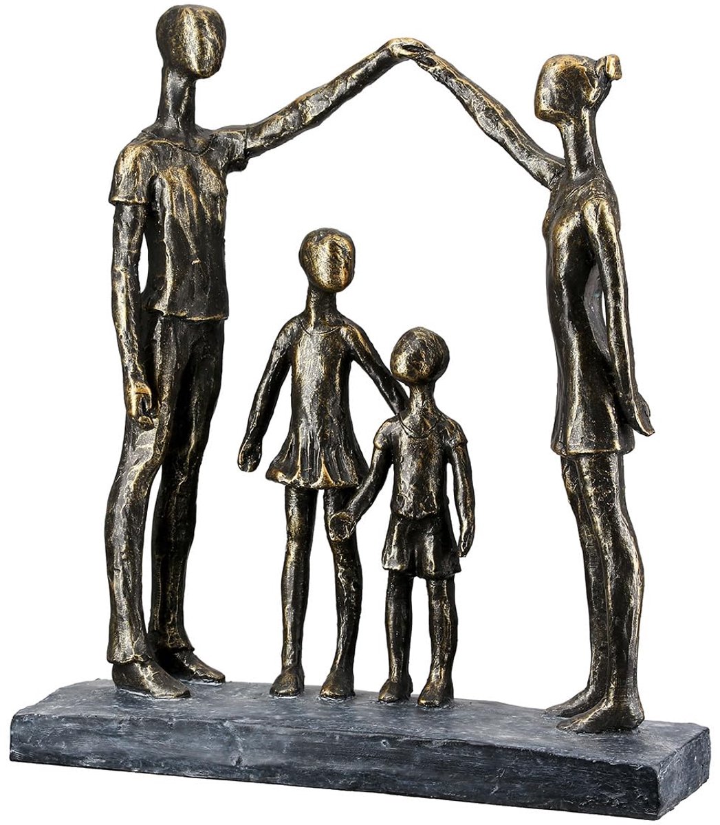 Azomor® Bronzen sculptuur van beschermende handen met antieke afwerking en symboliek