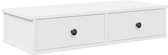 vidaXL - Étagère murale - avec - tiroirs - 80x31x17 - cm - décorée - bois - blanc