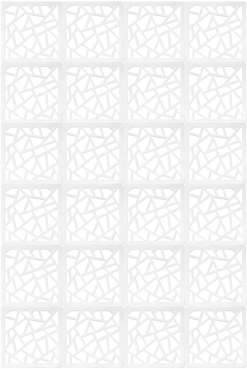 Happiq 24 stuks - Moderne kamerverdeler - Kamerscherm - Scheidingswand - Privacyscherm - Voor woonkamer, slaapkamer en kantoor - Decoratie Wit