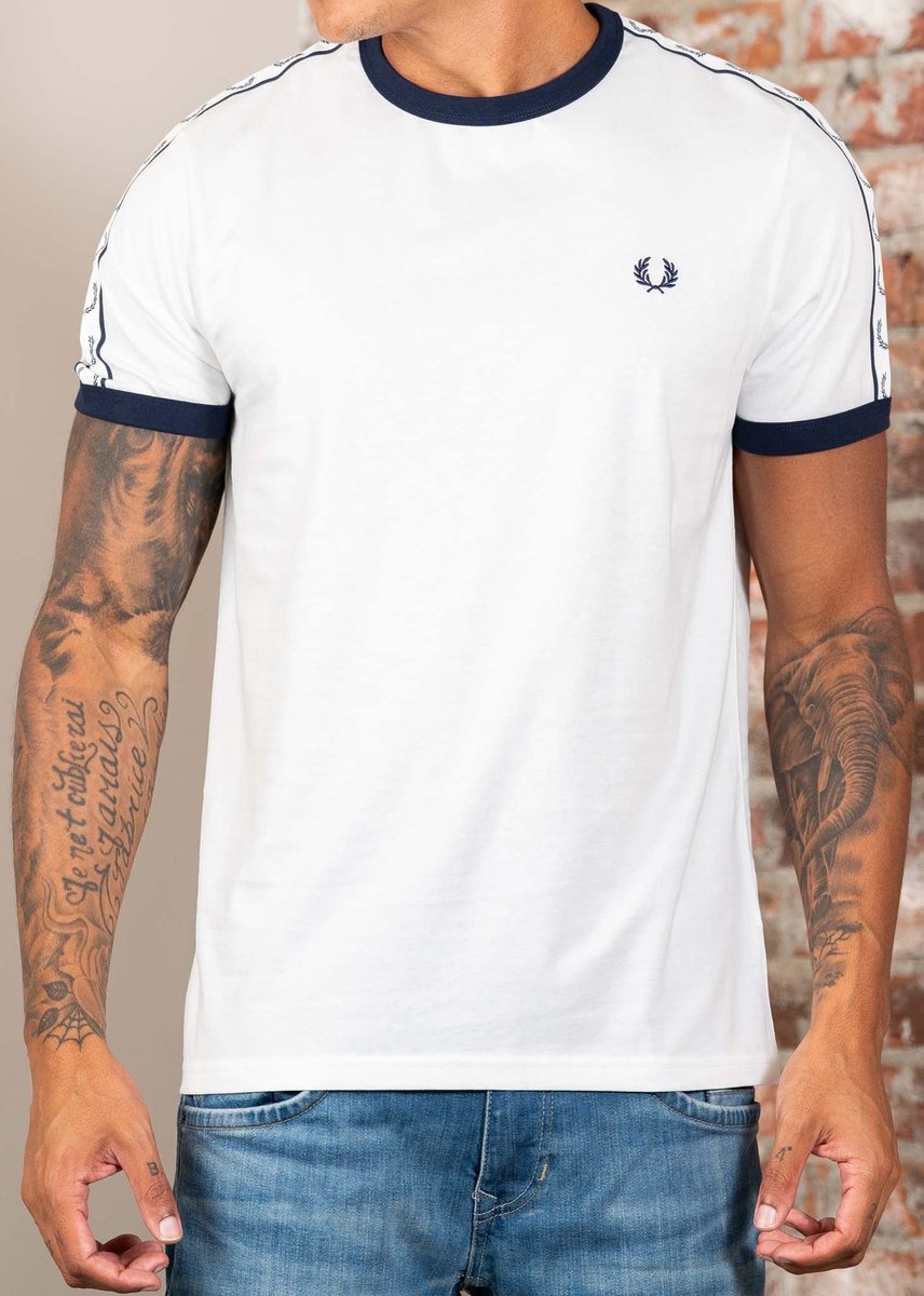 Fred Perry Taped ringer t-shirt - snow white