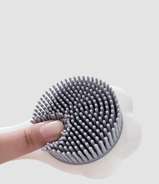 Baby Siliconen Massage Borstel met handvat - Hoofdhuidje en Lichaam wassen - Douche en Bad babyborstel - Wit - Baby en Peuter en Kind van Merkloos — afbeelding 3