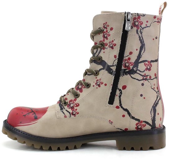 Bottes à lacets pour femmes Goby Cherry Blossom - Cuir végétalien Handgemaakt - Taille 37