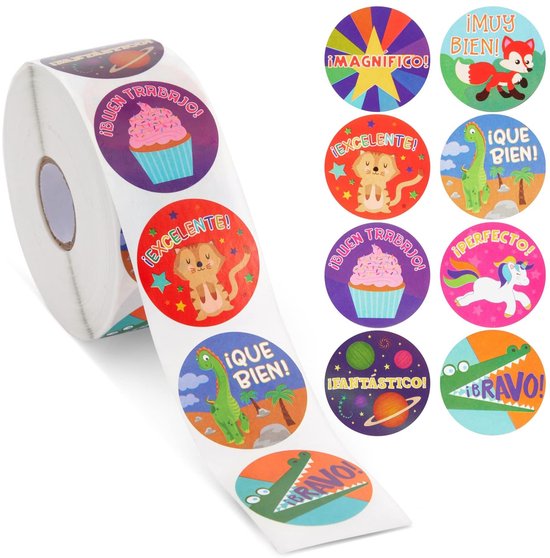 2000 stuks ronde dierenstickers, motivatiestickers in 32 stijlen, laat geen sporen achter, stickers dieren voor meisjes en jongens, voor skateboard, bagage, stickers, scrapbook, laptop, drinkfles