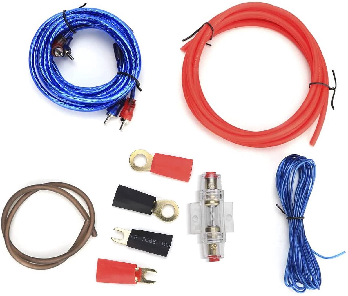 Power Amplifier Kabelset 10GA - Zinklegering voor Auto met 60A Veiligheidszekering