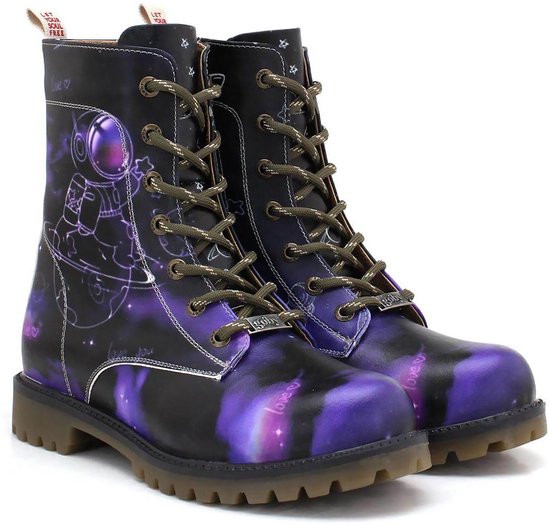 Bottes femmes pour femmes Goby Cosmic Explorer – Handgemaakt – Design galactique – Taille 37