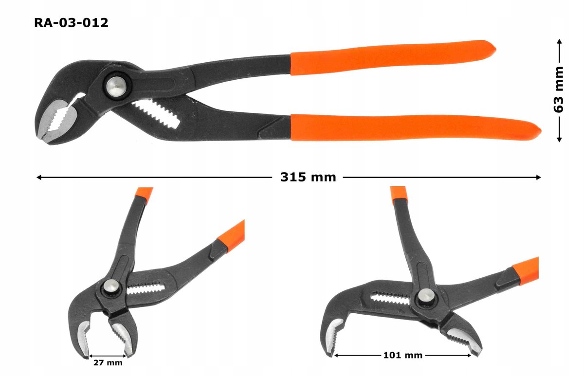 REXXER Cobra Pijptang 300mm - Verstelbaar Gereedschap