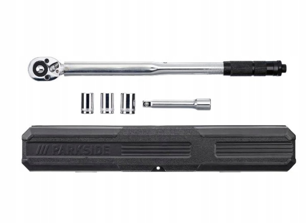 Parkside Momentsleutel 1/2" 60-210 Nm met doppen en verlengstuk