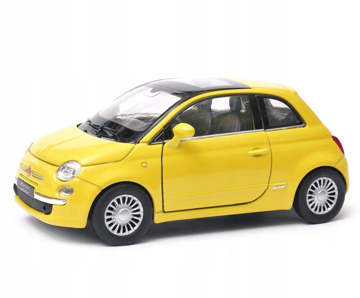 Welly Fiat 500 2007 Modelauto Schaal 1:34 Geel