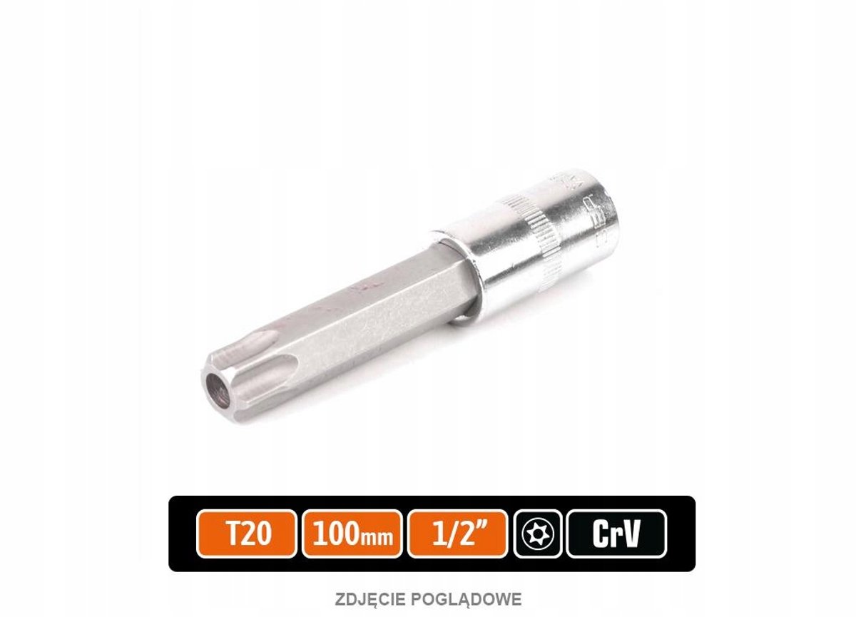 Dopsleutel 1/2" met TORX T20 bit, 100mm