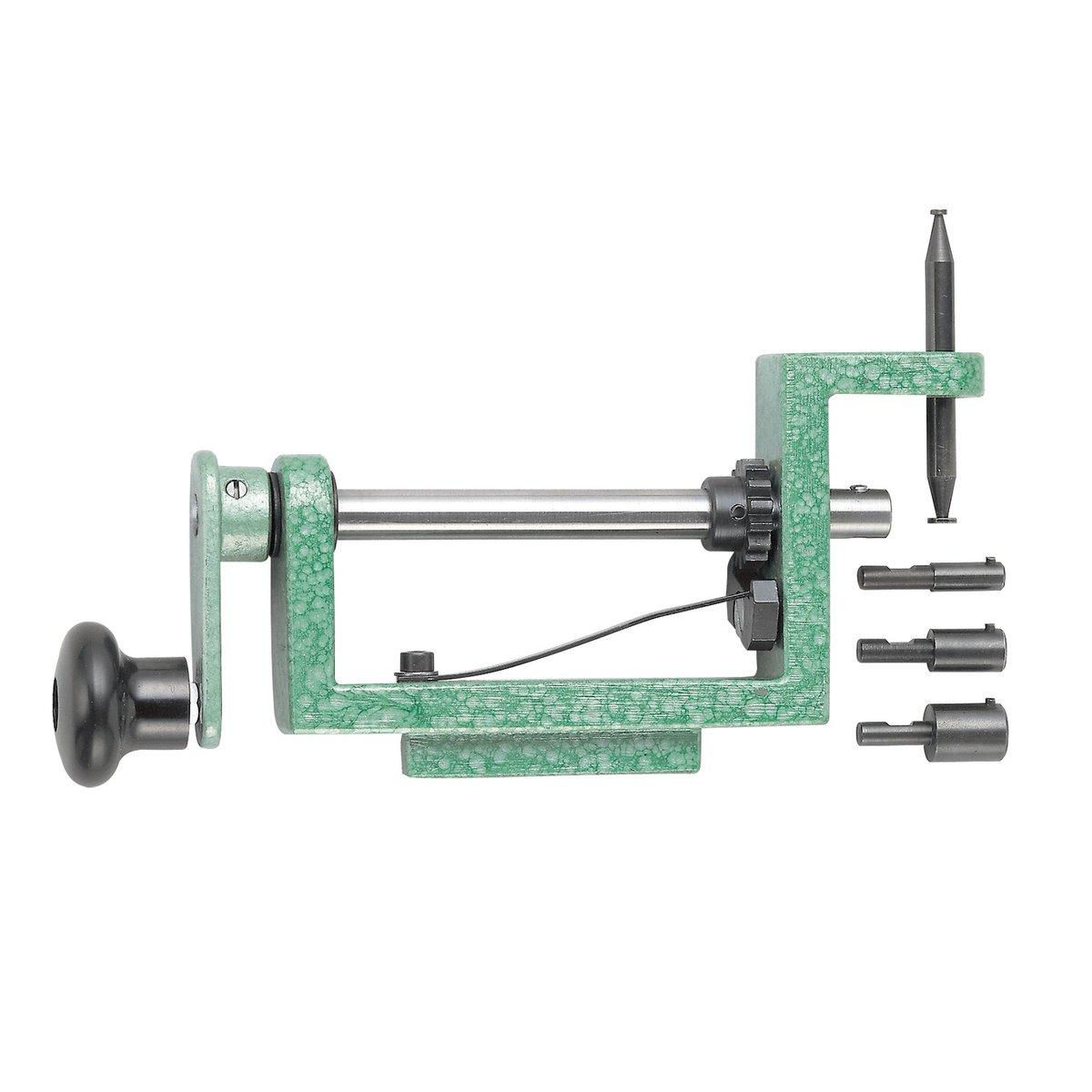 Bergeon veeropwinder 4126, voor grote klokopwindveren, met 3 verwisselbare doornen, framelengte ca. 140 mm, horlogemakersgereedschap