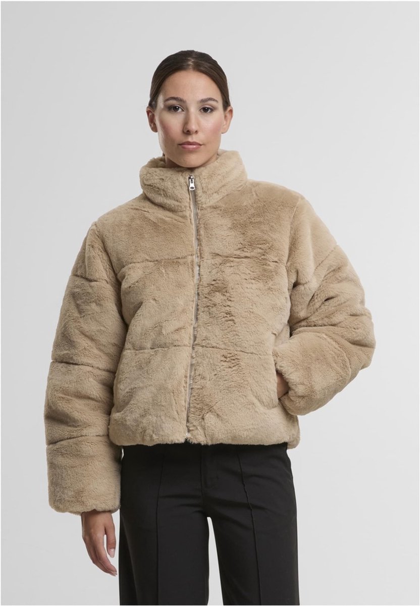 Urban Classics Short Faux Fur Gewatteerd jack L Beige