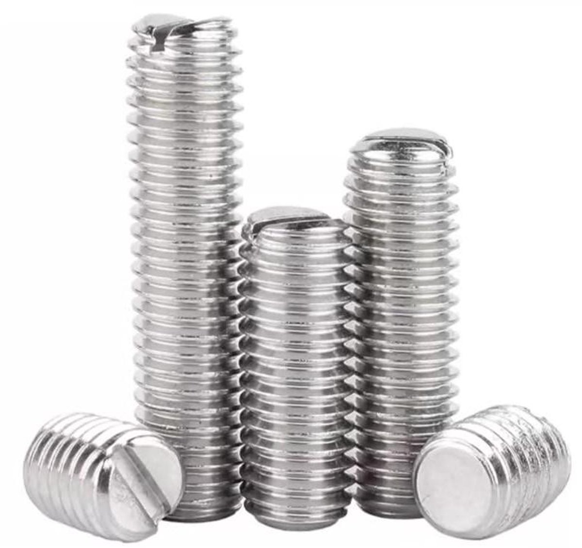 Provento - Roestvrij stalen gleuf stelschroeven M6 x 10 mm (10 stuks) - Schroefdraadpennen - Machineschroeven