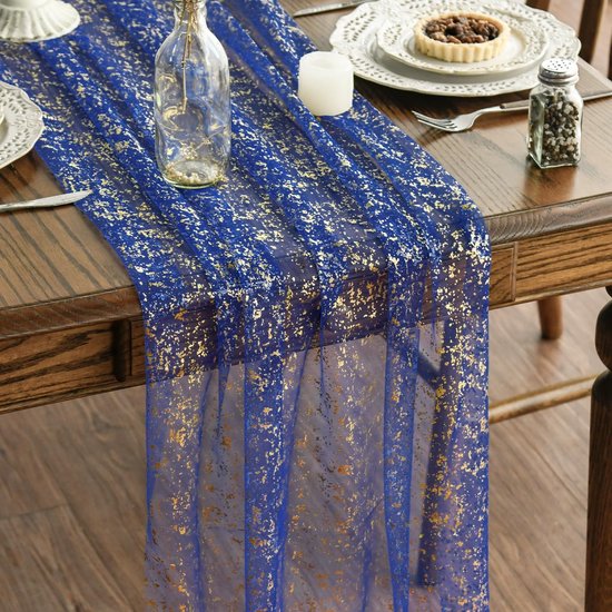 Artoid Mode - Chemin de table en tulle vert avec perles, 70x300 cm, décoration de table pour la cuisine, intérieur, vacances, mariage, anniversaire, décor de fête