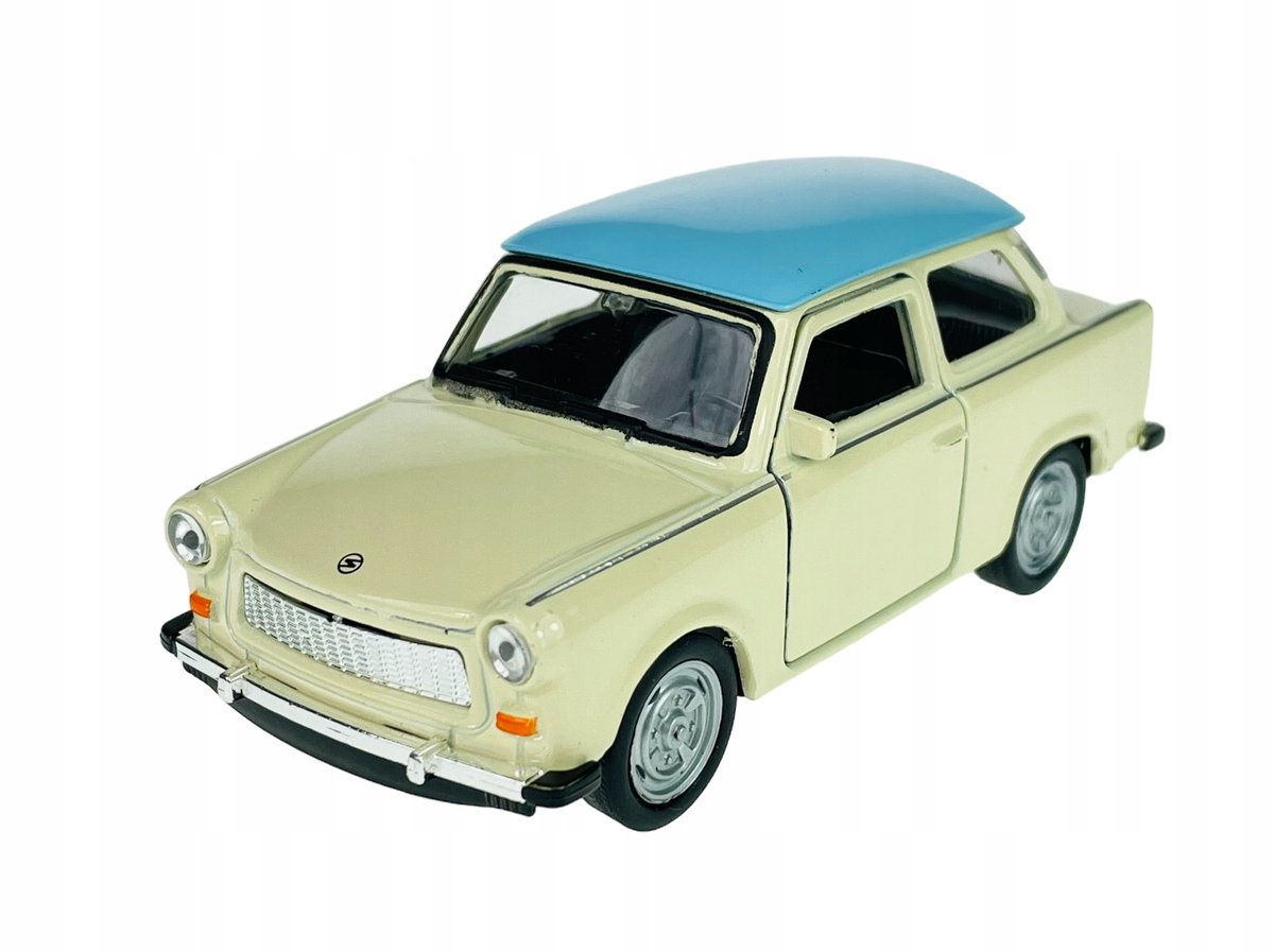 Welly Trabant 601 modelauto schaal 1:34, beige met blauw dak