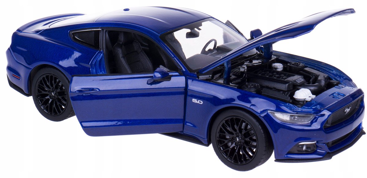 Welly Ford Mustang GT 2015 Modelauto 1:24 Blauw Metaal