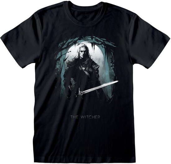 Witcher - Silhouette Moon T-Shirt Black-L