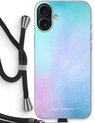 Case Company® - Coque avec cordon pour iPhone 16 Plus Coque avec cordon - Pastel brumeux - Coque de téléphone avec cordon Zwart - Protection sur tous les côtés et sur le bord de l'écran
