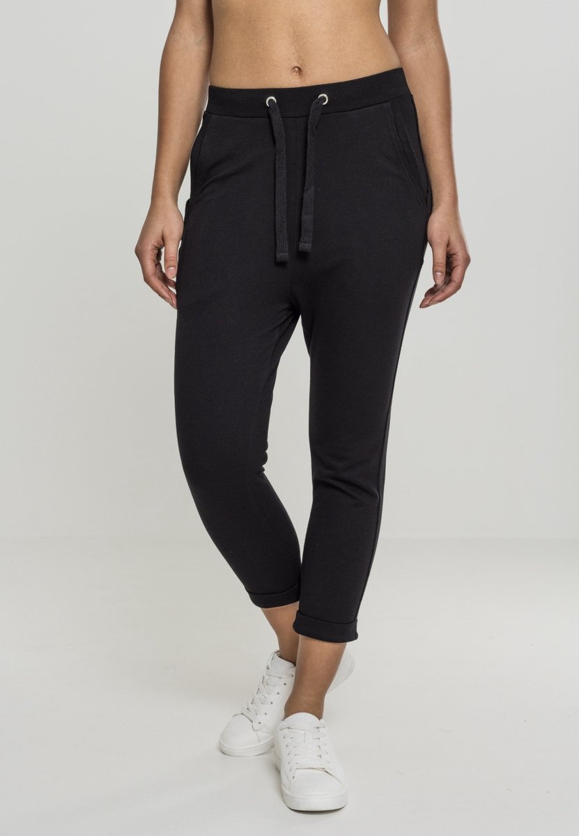 Urban Classics Open Edge Terry Turn Up Dames joggingbroek M Zwart