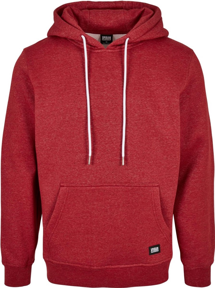 Urban Classics Basic Melange Hoodie/trui S Rood