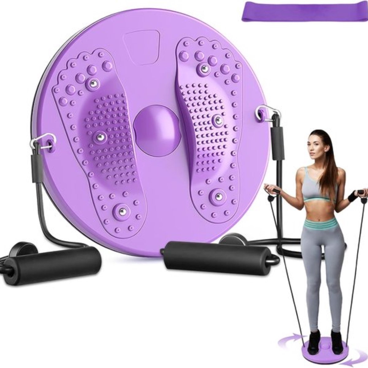 QPFO® Multifunctionele Twist Taille Schijf met Touwen - Fitness Buikspieroefeningen - Afslanken en Core Training