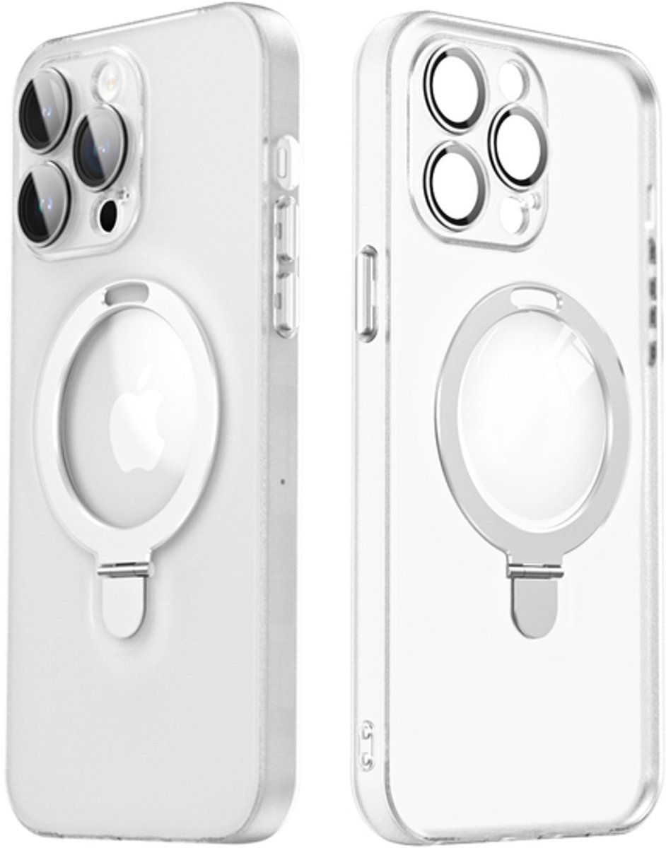 Magnetisch Hoesje met Ringhouder – Geschikt voor Apple iPhone 15 Pro – MagSafe - Wit