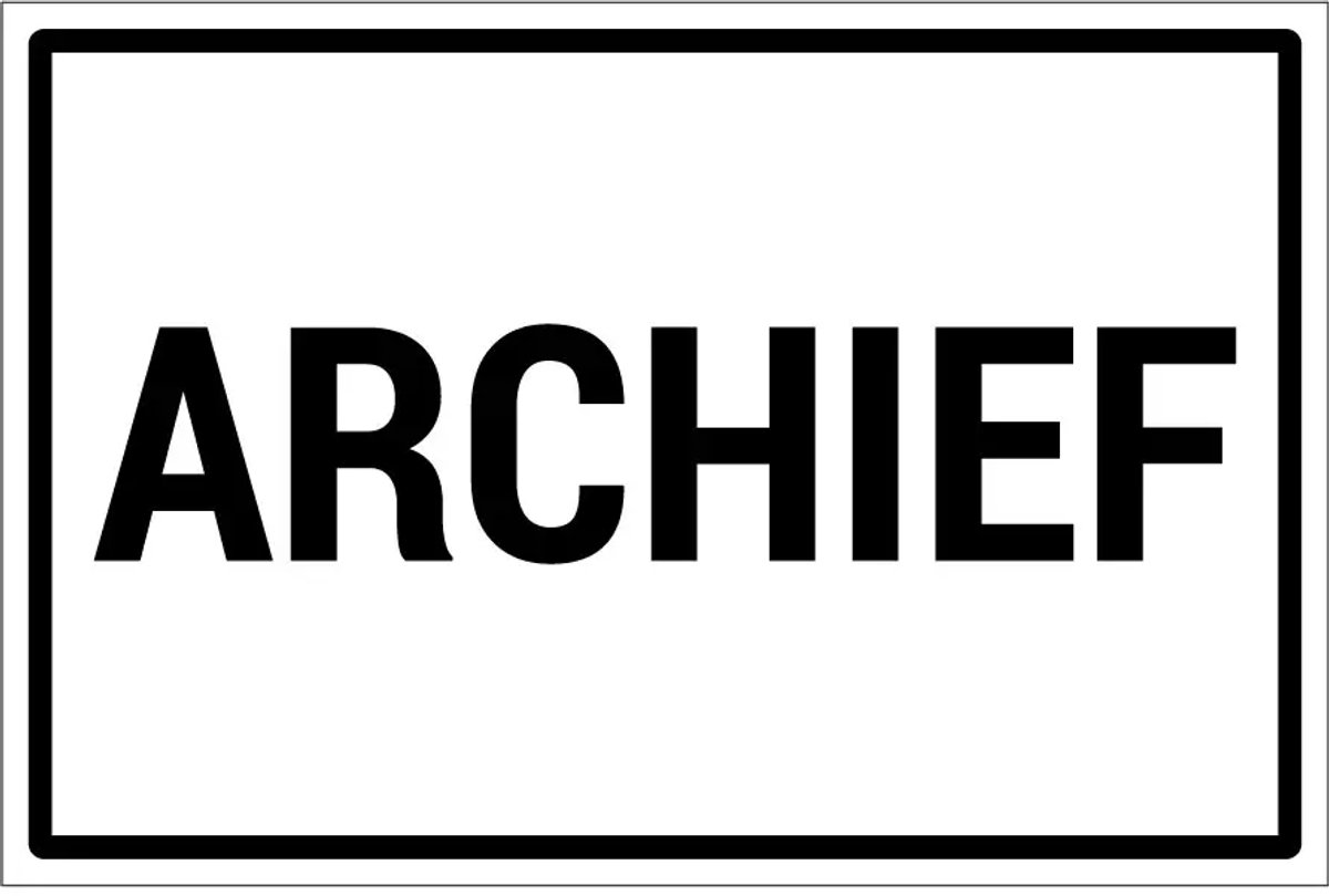 Archief sticker | 30 x 20 cm