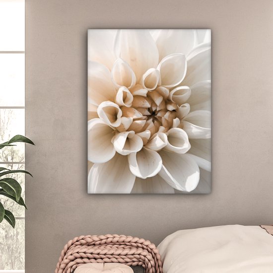 Tableau sur toile Fleurs - Wit - Nature - 90x120 cm - Décoration murale