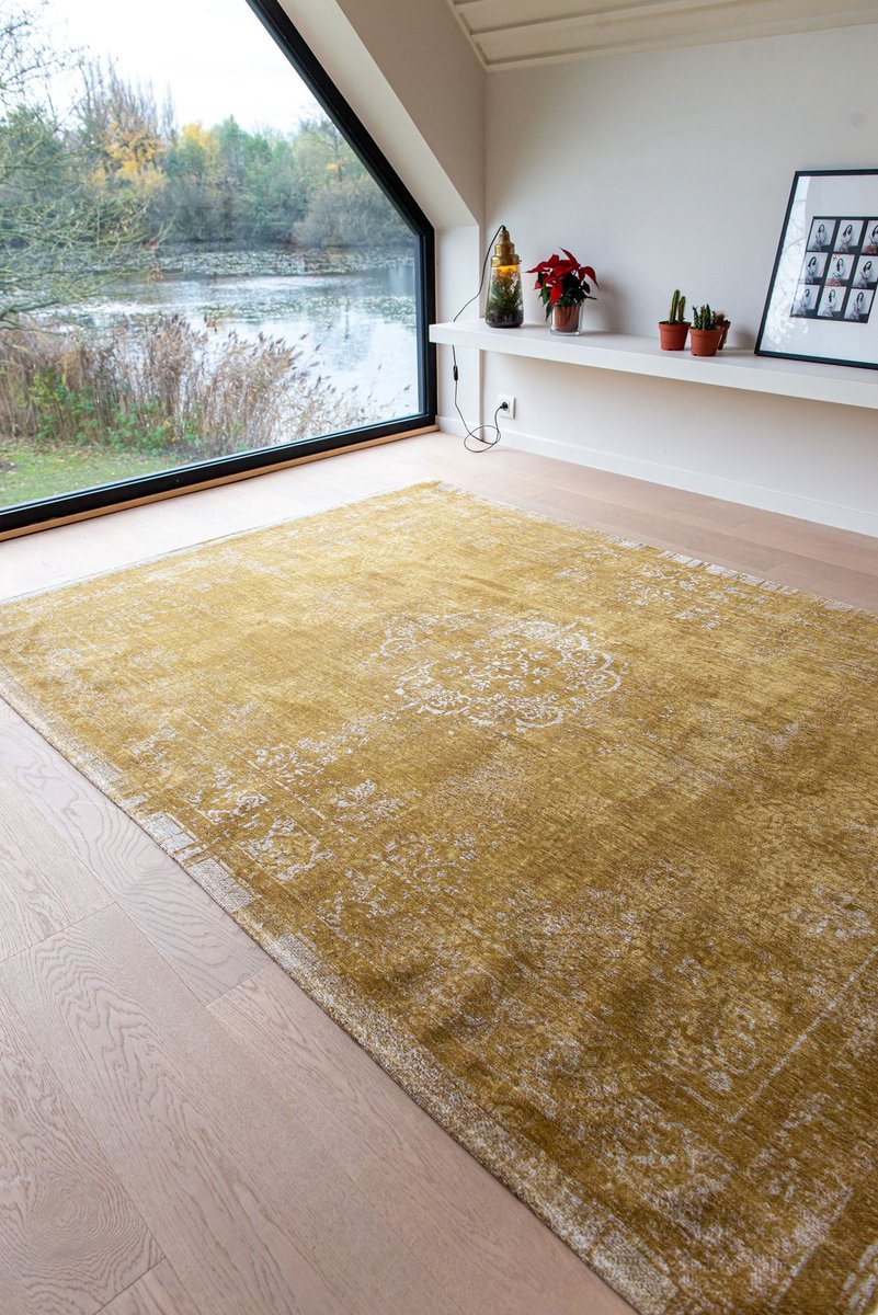 Wasbaar Binnen & Buiten Vloerkleed - 200 x 280 cm - Louis De Poortere Medallion Spring Moss - Laagpolig Tapijt - Gerecycled PET - Made in Belgium - Circulair