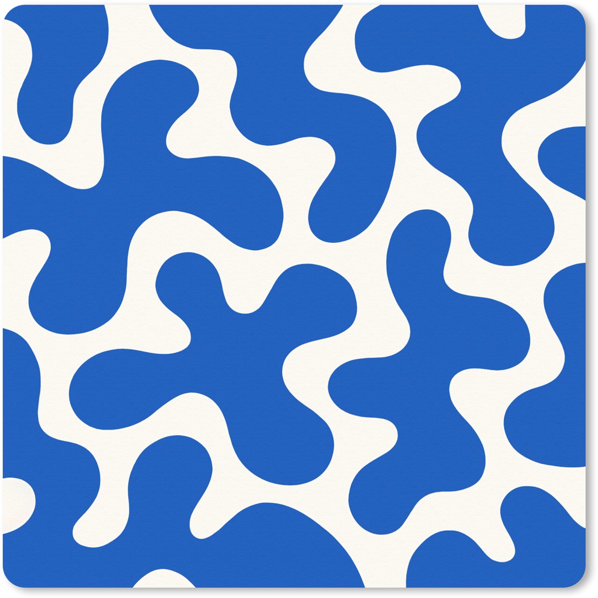 Muismat XXL 50x50 cm - Bureau onderlegger - Bureau mat Vormen - Abstract - Blauw - Golven - Bureaumat - Gaming mousepad xl - Bureaulegger groot - Computer deskmat