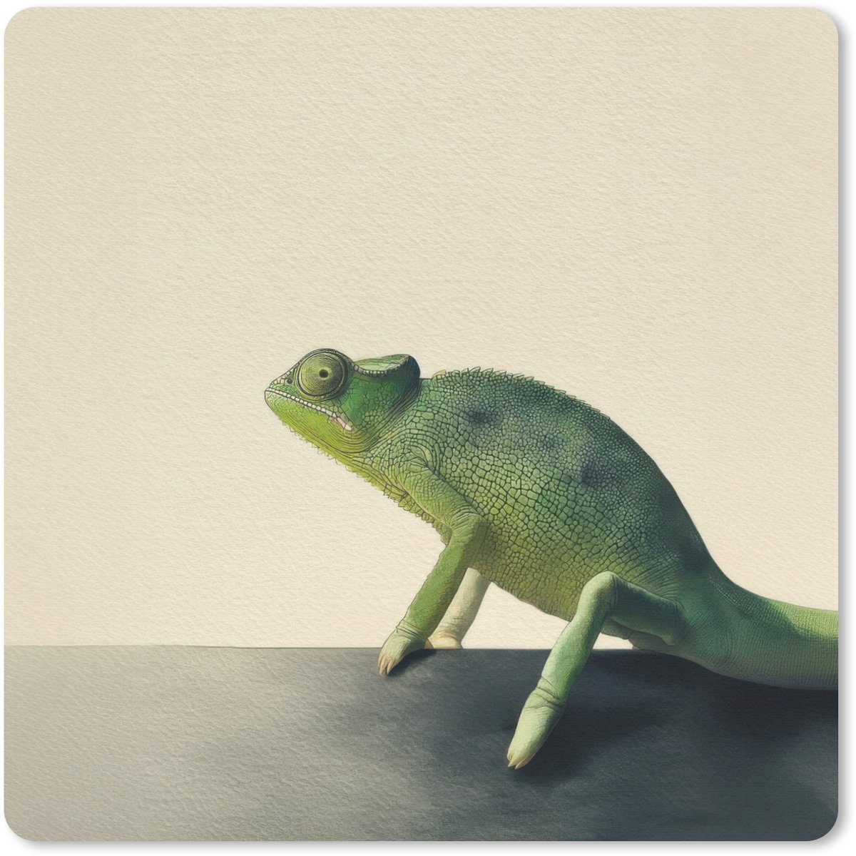 Muismat 30x30 cm - Mousepad Kameleon - Groen - Minimalistisch - Muismatten
