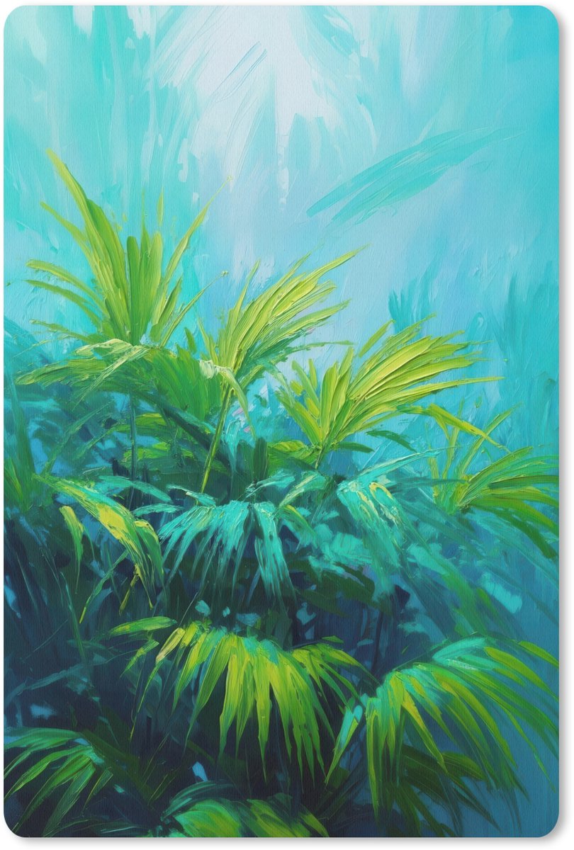 Muismat 18x27 cm - Mousepad Bladeren - Groen - Schilderij - Abstract - Muismatten