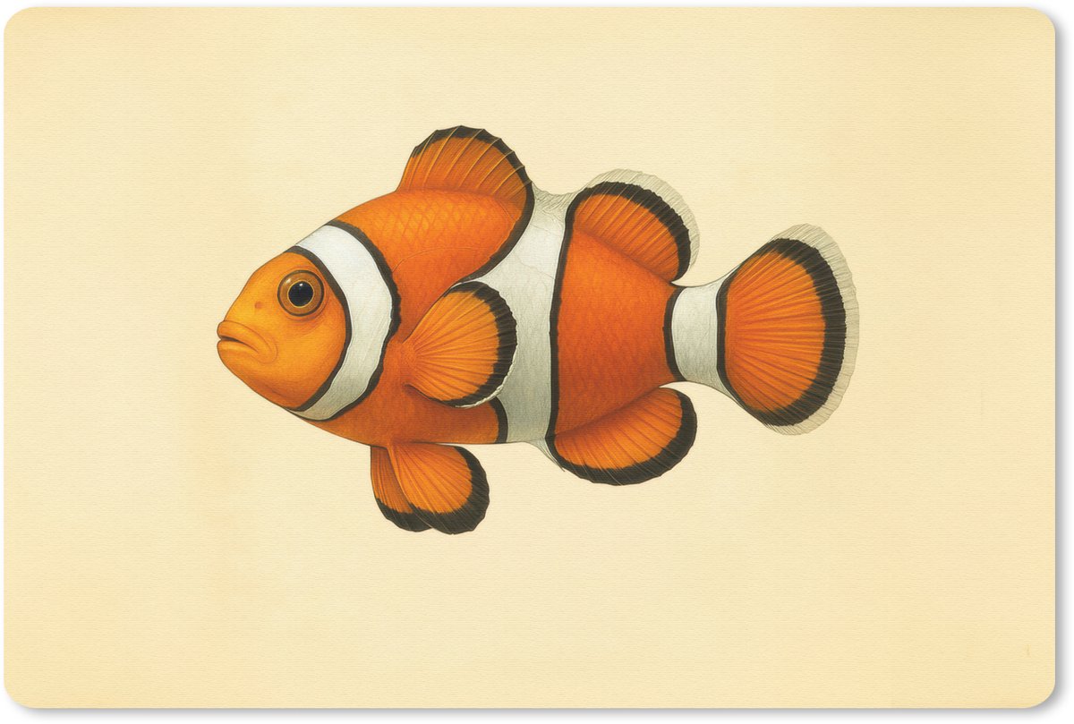 Muismat 27x18 cm - Mousepad Vis - Oranje - Strepen - Muismatten