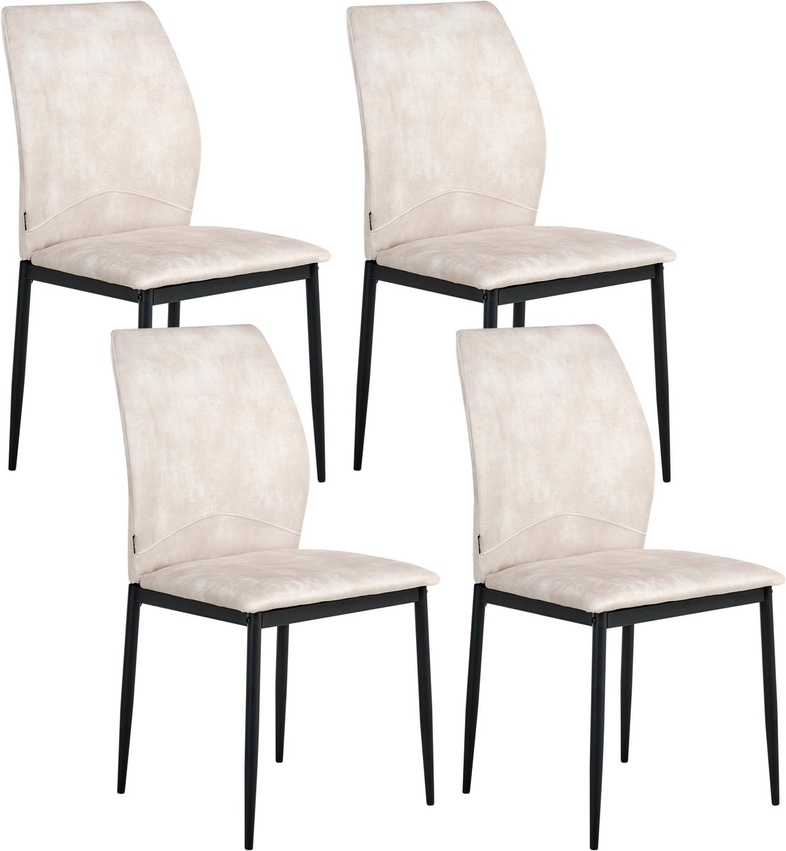 ROCHEPORT - Eetkamerstoel set van 4 - Lichtbeige - Polyester