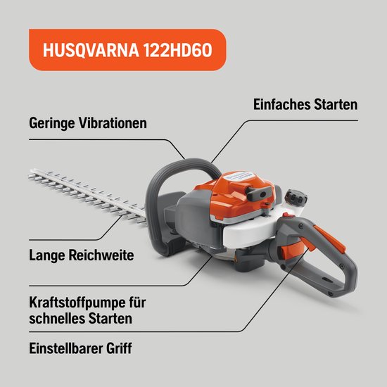 Husqvarna 122HD60 benzine heggenschaar 0,6 kW 21,7 cm³ 59 cm ( 966 53 24-01 ) van Merkloos	 — afbeelding 2