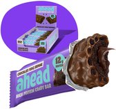 Een 'ahead' chocoladefudge brownie eiwitreep met verpakking, 12g eiwit, laag in suiker.