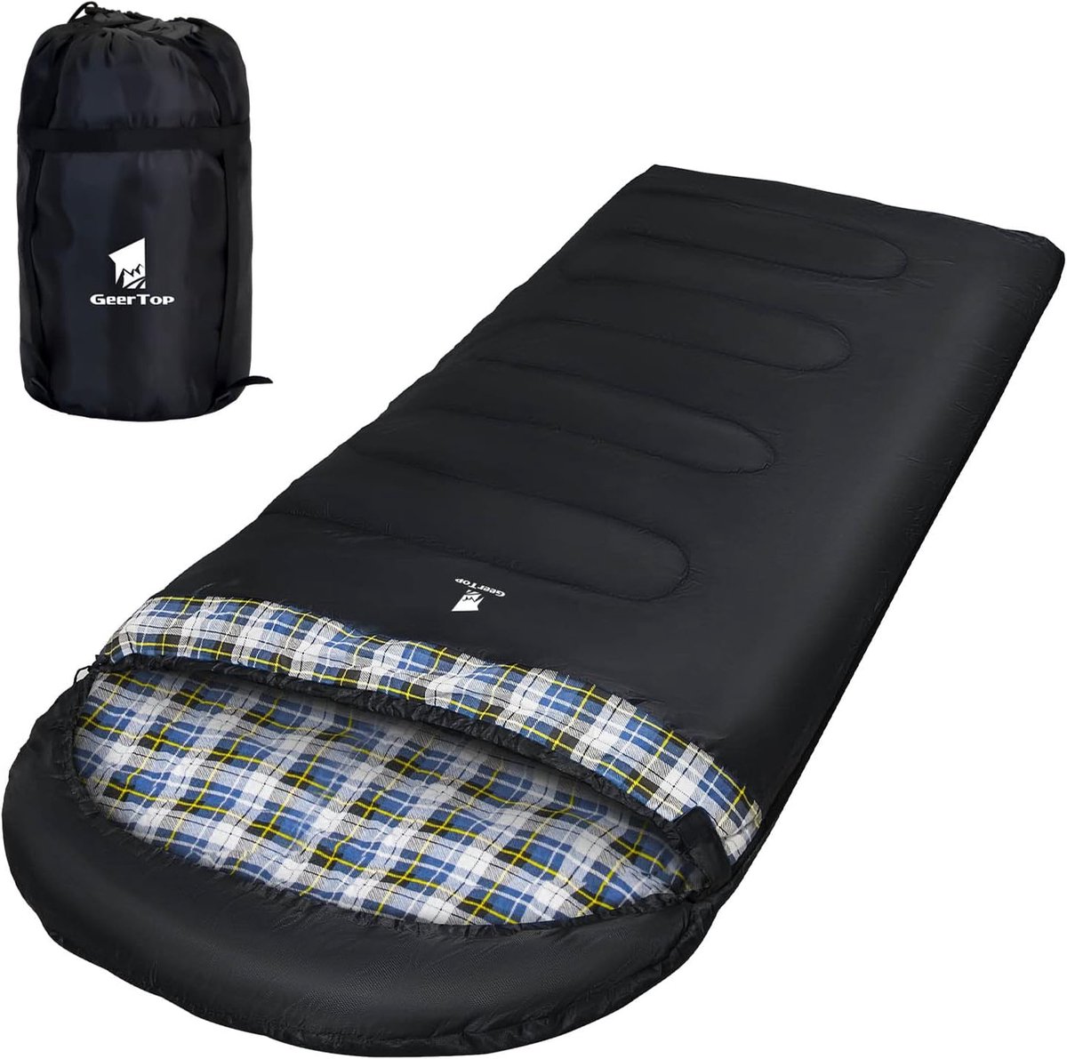 Oversized Camping Slaapzak XXL 4 Seizoenen - Flanel, 220 x 100 cm voor Volwassenen