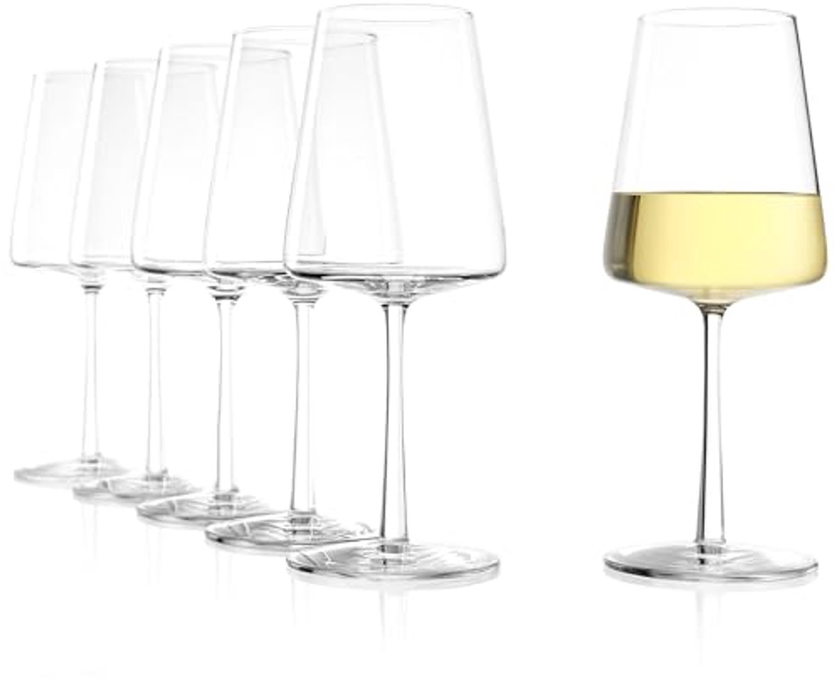 Moderne Wijnglazen Set van 6 - 400 ml - Perfect voor Maximale Aromavorming - Vaatwasserbestendig en Schokbestendig
